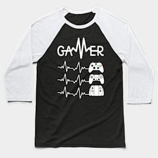 Gamer Heartbeat Controllers Baseball T-Shirt